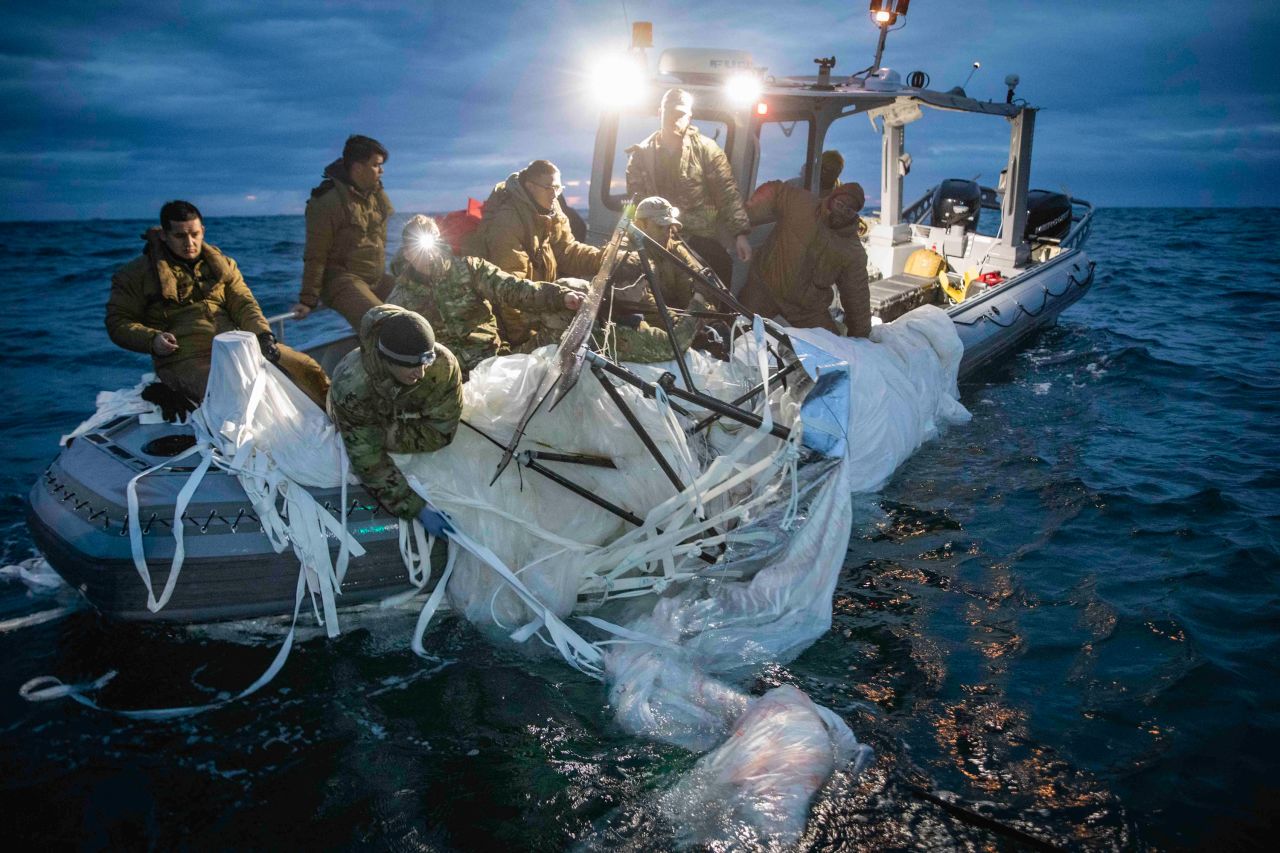 US sailors <a href="https://www.cnn.com/2023/02/09/politics/spy-balloon-technology/index.html" target="_blank">recover the suspected Chinese surveillance balloon</a> that was shot down off the coast of South Carolina on Sunday, February 5. The debris was taken to an FBI laboratory in Quantico, Virginia, for analysis.