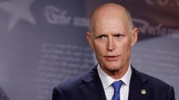 WASHINGTON, DC - JANUARY 25: Sen. Rick Scott (R-FL) speaks during a news conference at the U.S. Capitol Building on January 25, 2023 in Washington, DC. Senate Republicans held the news conference to discuss the ongoing negotiations between the House, Senate and White House over the national debt ceiling. (Photo by Anna Moneymaker/Getty Images)