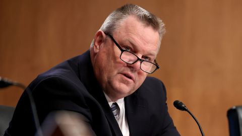 Democratic Sen. Jon Tester of Montana questions witnesses during a hearing in the Dirksen Senate Office Building on Capitol Hill on August 05, 2021 in Washington, DC.