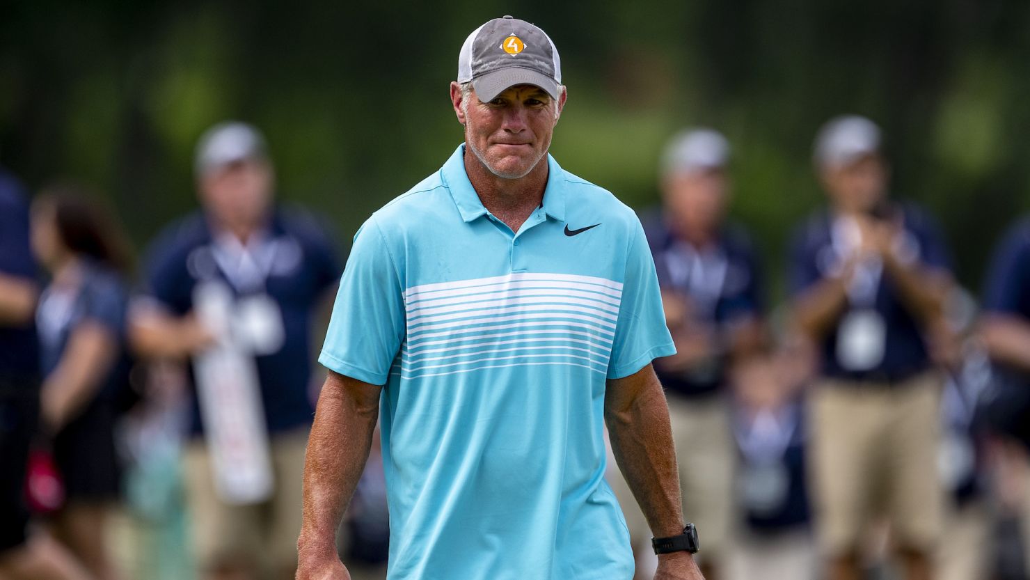 Former Green Bay Packer quarterback Brett Favre at the American Family Insurance Championship on June 23, 2018, at the University Ridge Golf Course in Madison, Wisconsin. Attorneys for Favre filed a motion Friday asking a judge to dismiss a lawsuit against him by the state of Mississippi.