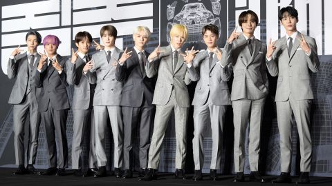 NCT 127 at their September 2022 press conference in Seoul.