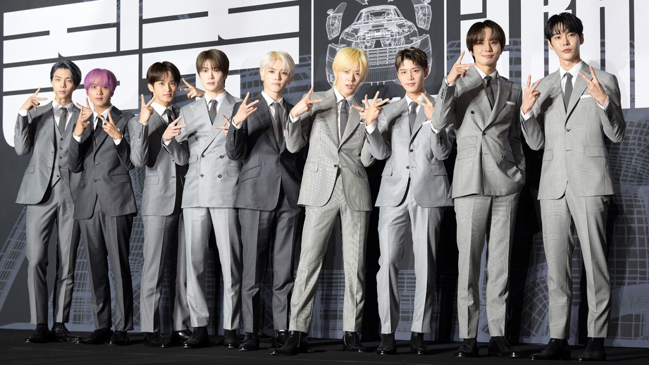 NCT 127 at a press conference in September 2022 in Seoul.