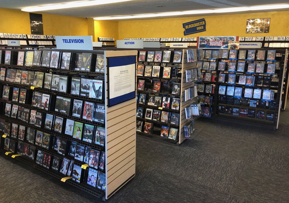 This photo taken on July 26, 2020 shows the interior of the last remaining Blockbuster store, in Bend, Oregon. 