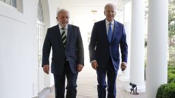 US President Joe Biden and Brazilian President Luiz Inacio Lula da Silva walk together along the Rose Garden colonnade at the White House in Washington, DC, February 10, 2023. (Photo by JONATHAN ERNST / POOL / AFP) (Photo by JONATHAN ERNST/POOL/AFP via Getty Images)