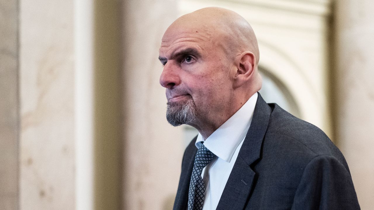 UNITED STATES - FEBRUARY 7: Sen. John Fetterman, D-Pa., is seen before President Joe Bidens State of the Union address in the U.S. Capitol on Tuesday, February 7, 2023. (Tom Williams/CQ-Roll Call, Inc via Getty Images)