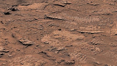 Billions of years ago, the waves on the surface of the terrarium stirred up the sediment at the bottom of the lake.  Over time, the sediment that forms rock with a rippling texture is the clearest evidence of waves and water that NASA's Curiosity Mars rover has ever found.