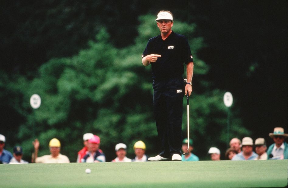 <strong>Mark Calcavecchia, Ryder Cup (1991) </strong>A traumatic meltdown with a happy ending, Calcavecchia was inconsolable after a collapse that he believed had cost his American team the 1991 Ryder Cup at Kiawah Island. Four up with four holes to play against Colin Montgomerie, the 1989 Open champion looked to be cruising to a crucial point, only to lose all four remaining holes as his Scottish opponent secured a vital half-point for Team Europe. A horrified Calcavecchia looked set to be the scapegoat of a bad-blooded tournament later dubbed "The War on the Shore," but Germany's Bernhard Langer spared his blushes by missing his six-foot putt that would have retained the Cup for Europe, sealing a 14 ½ - 13 ½ win for the US.