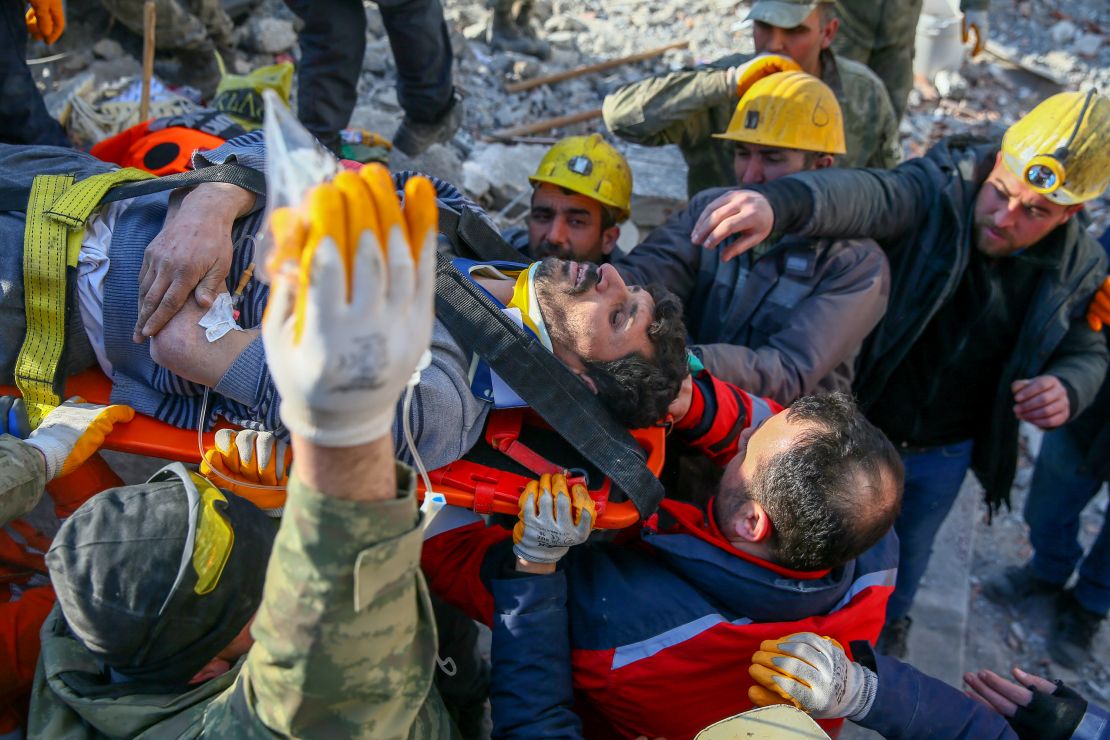 Sezai Karabas and his young daughter were rescued from rubble after 132 hours.