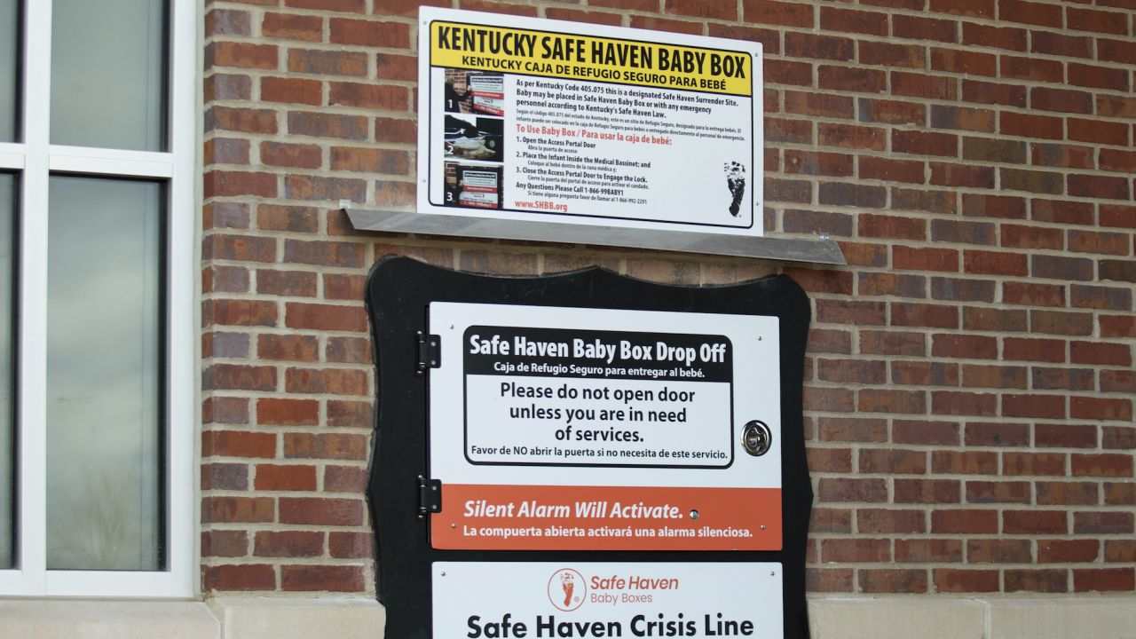 The Bowling Green Fire Department's Safe Haven Baby Box is seen Friday, February 10, 2023, in Bowling Green, Kentucky.