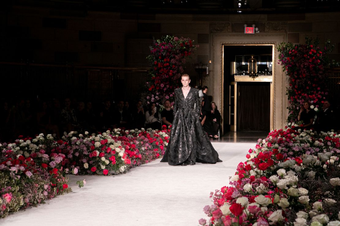 Cody Lohan was cast in Christian Siriano's classic glamour-inspired show, which the designer defined as "Audrey Hepburn's rose garden at midnight."
