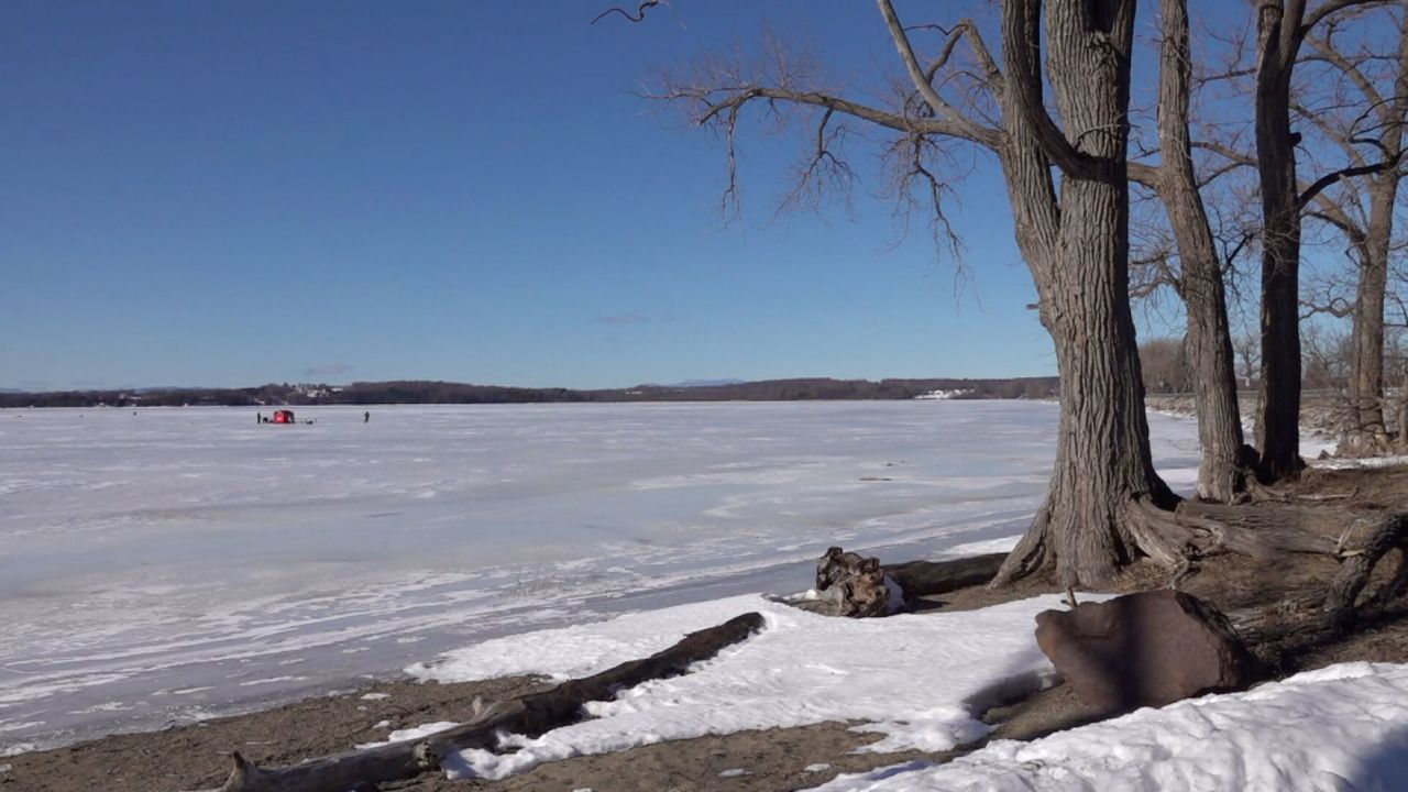 Icde covers Lake Champlain in South Hero February 11, 2023.