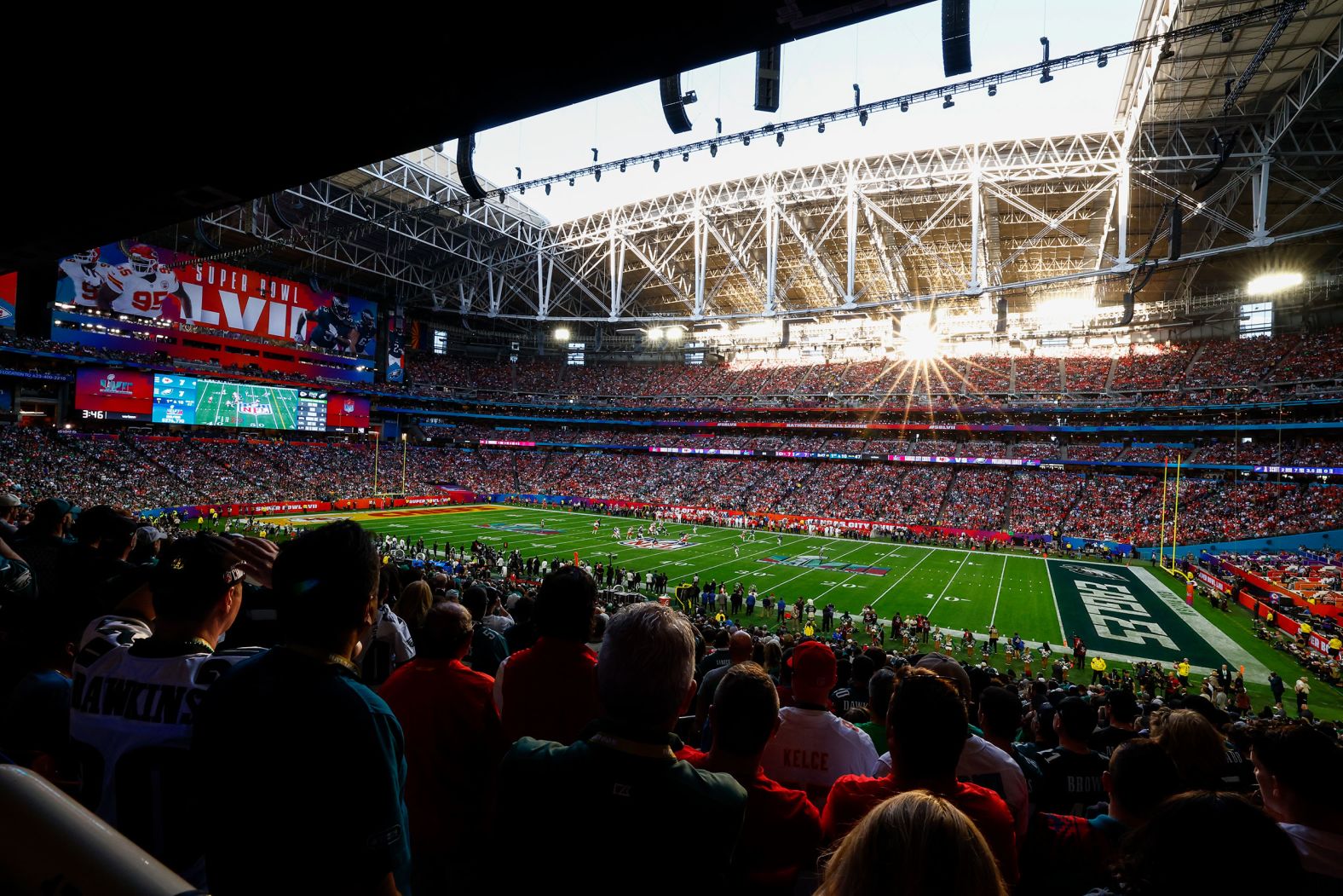 Fans watch the action during the first quarter.