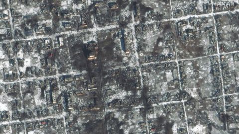 Satellite images show intensive patterns of impacts where Russian attempts attempted to advance.