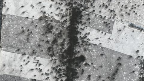 Satellite imagery showed craters left by heavy artillery shelling around Vuhledar.