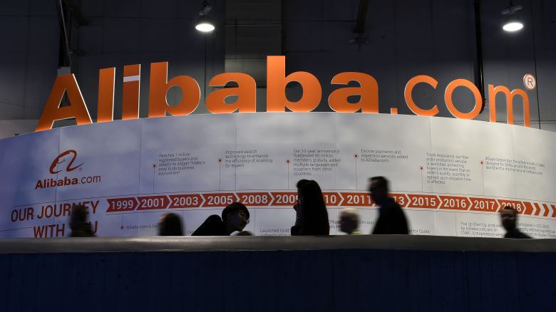 LAS VEGAS, NEVADA - JANUARY 08:  Attendees pass by an Alibaba.com display at CES 2019 at the Las Vegas Convention Center on January 8, 2019 in Las Vegas, Nevada. CES, the world's largest annual consumer technology trade show, runs through January 11 and features about 4,500 exhibitors showing off their latest products and services to more than 180,000 attendees. (Photo by David Becker/Getty Images)