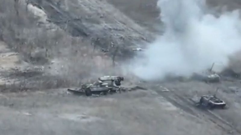 Watch: Dramatic video appears to show heavy losses among Russian armored formations | CNN