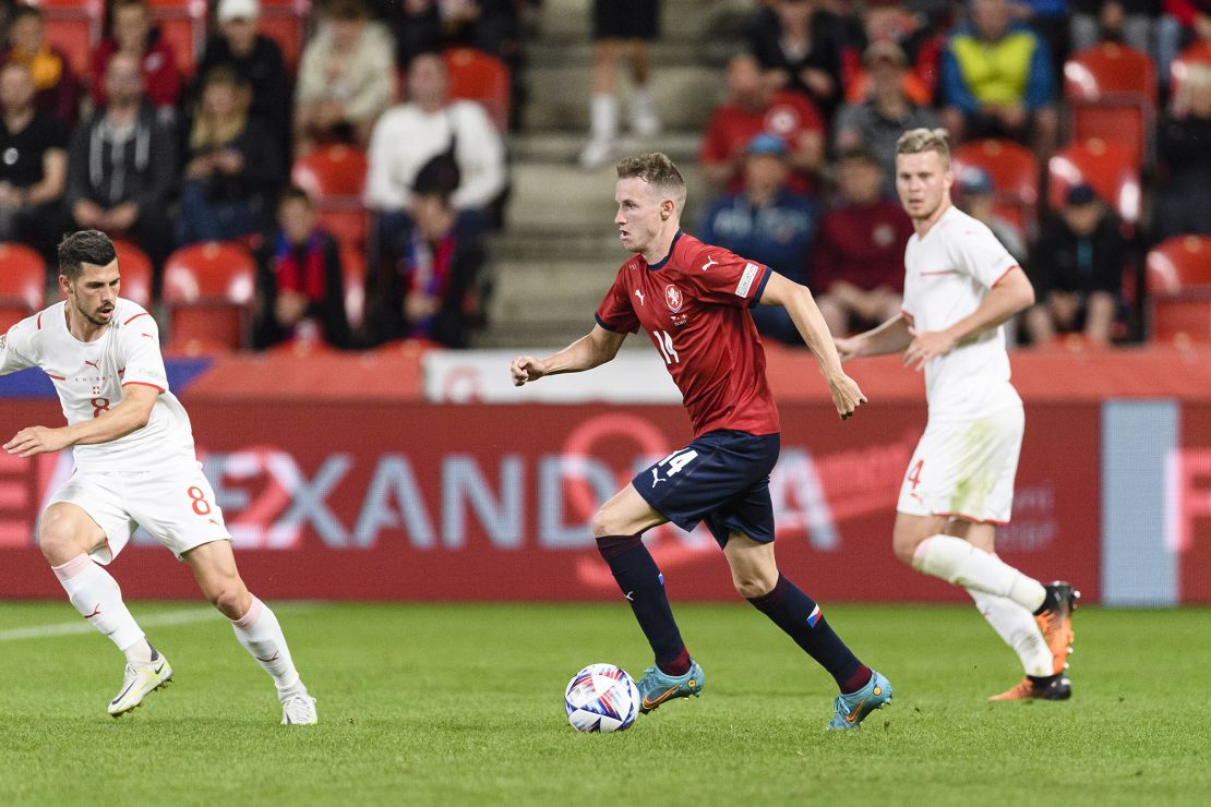 Jankto dribbles with the ball during the Czech Republic's UEFA Nations League match against Switzerland last year.