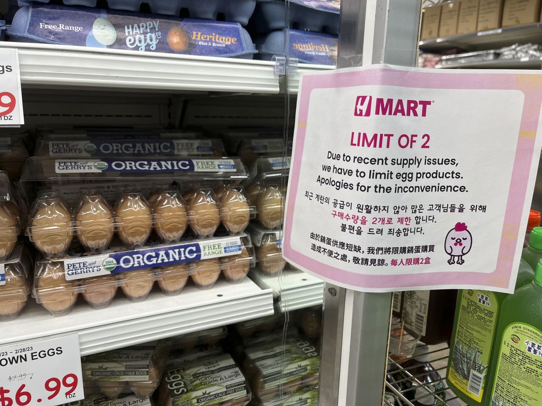 A deadly avian flu has constrained the national egg supply, leading some grocers to place limits on sales. 
