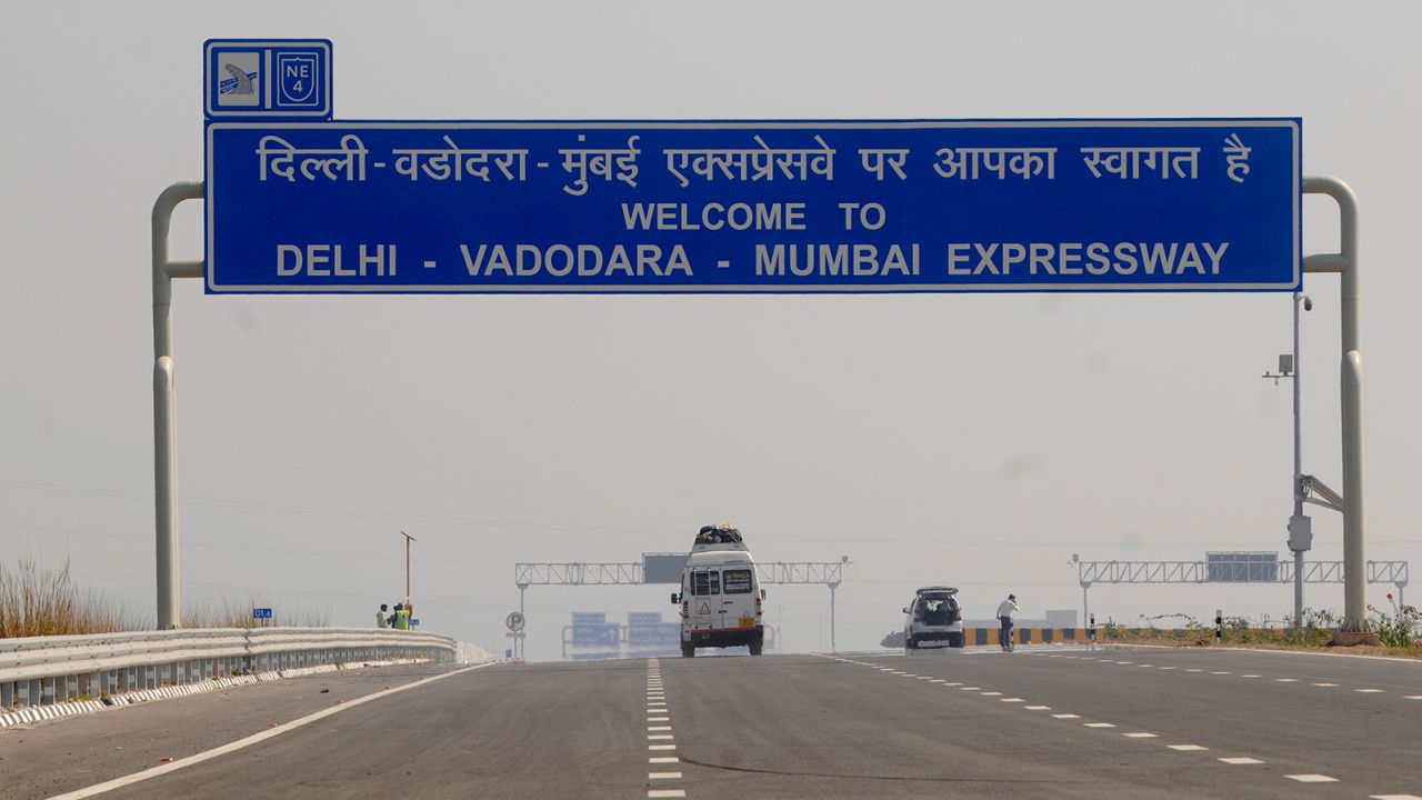 A view of the Delhi Mumbai Expressway on February 10, 2023 in Gurugram, India. 