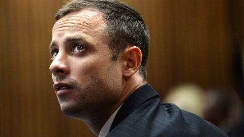 Oscar Pistorius pictured during the second day of the trial at the North Gauteng High Court in Pretoria on March 4, 2014.