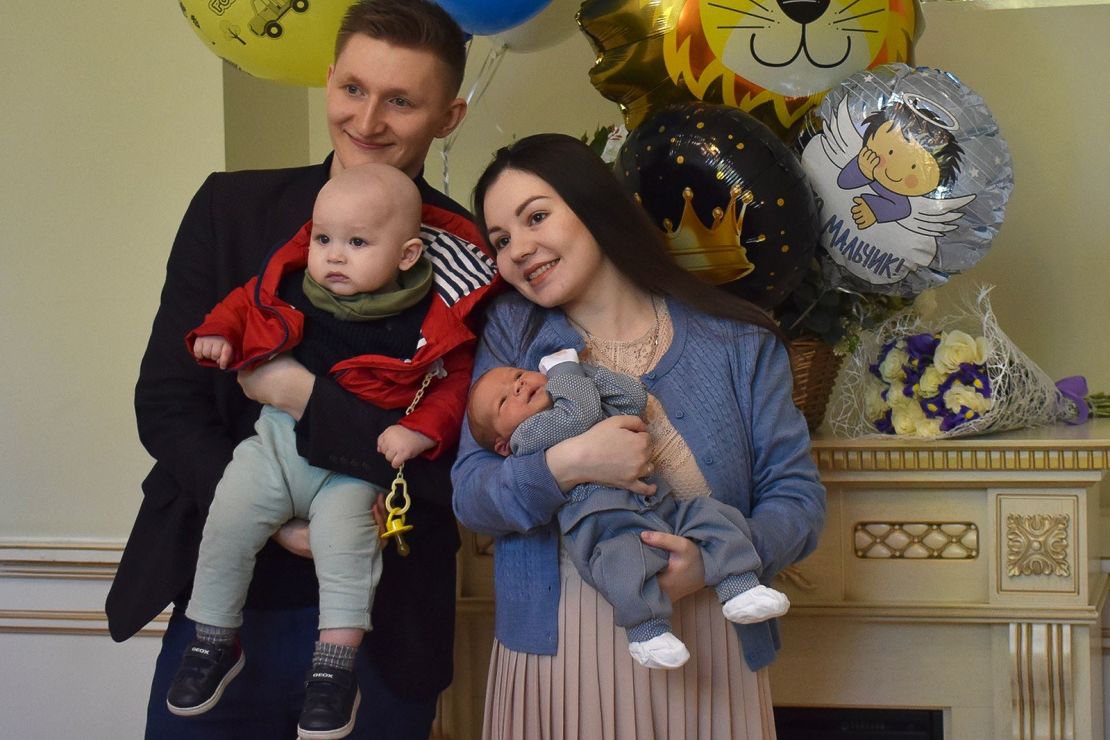 Mikhail and Nailia Manzurin pose with their two children, Mark and Philip, while the family was still in Russia. 