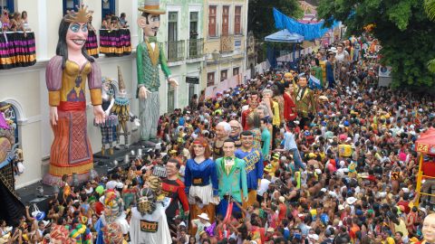 Giant puppets are a signature of Olinda's Carnival contribution. 