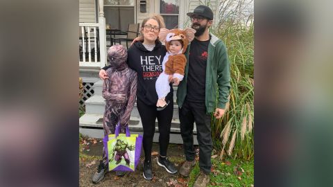 Nathen Velez poses with his family.