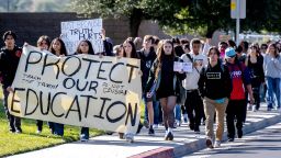 Students protest districts ban of critical race theory in Temecula, California. The ban is one in many  new state laws directed towards school's curricula.