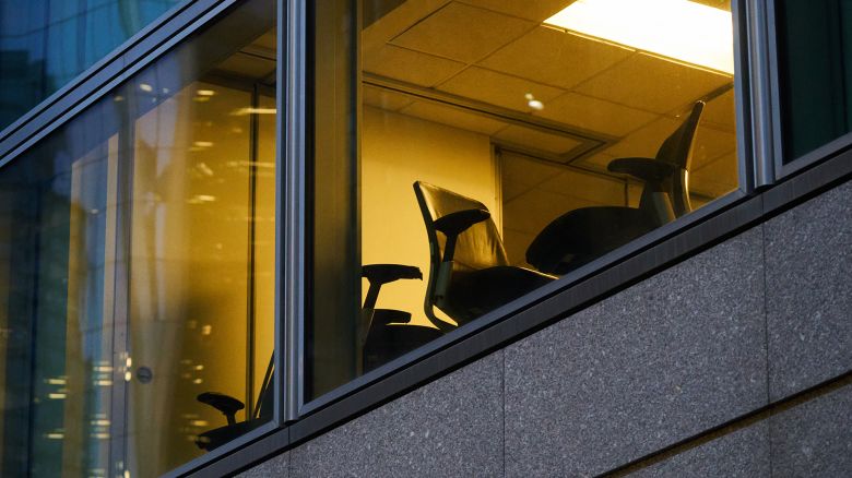 Empty office chairs inside Goldman Sachs headquarters in New York, US, on Tuesday, Jan. 17, 2023. 