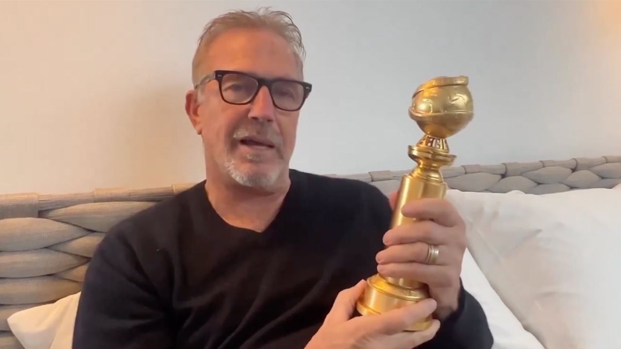 Kevin Costner received his Golden Globe award in the mail after missing the show back in January. 