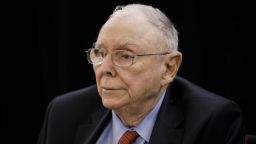 Charlie Munger, vice chairman of Berkshire Hathaway Inc., listens before the Daily Journal Corp. shareholder meeting in Los Angeles, California, U.S., on Thursday, Feb. 14, 2019. 