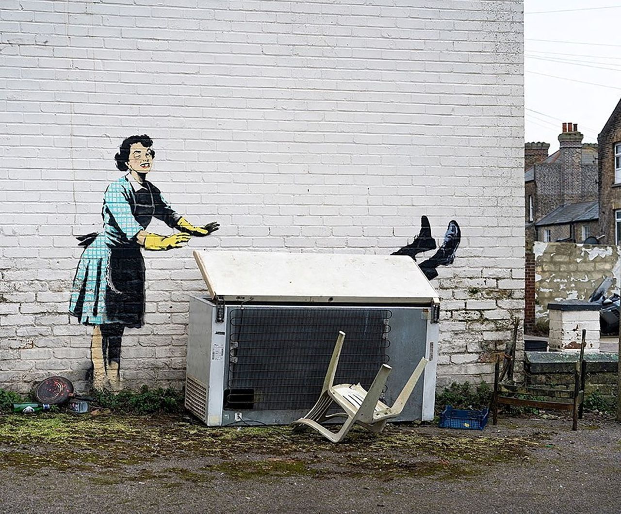 The artwork appeared on Sunday night ahead of Valentine's Day.