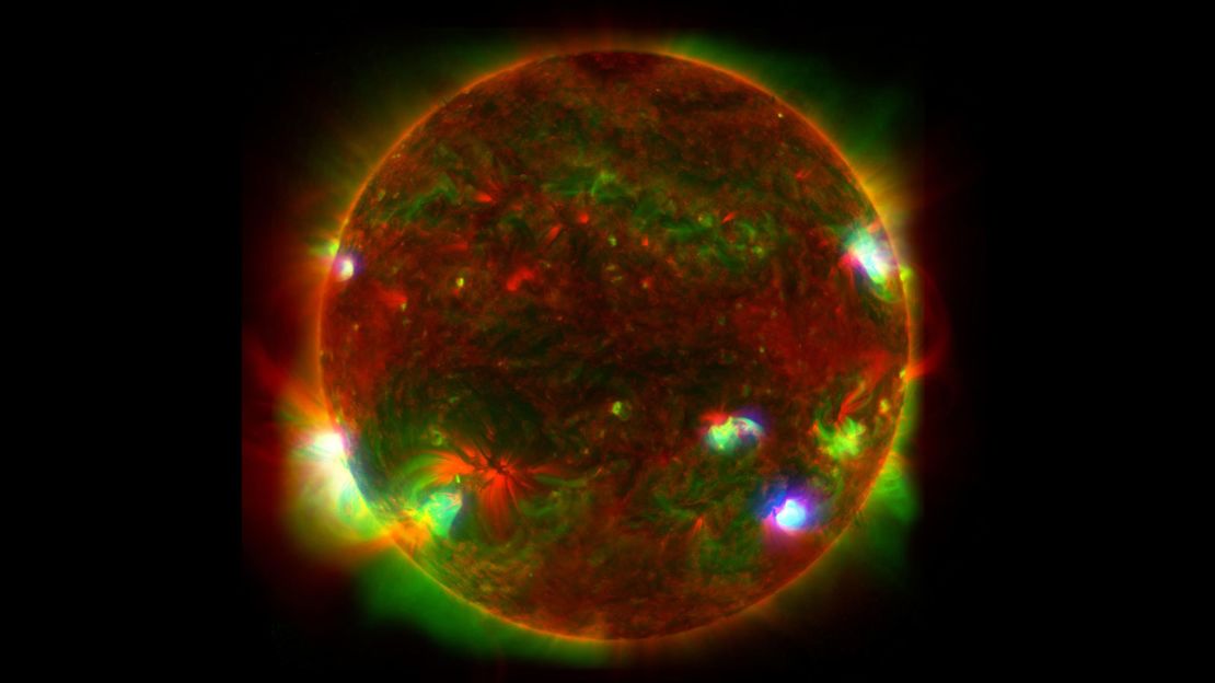 A new composite image of the sun includes data from three separate missions.