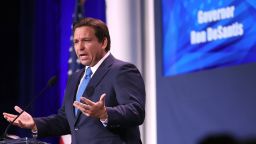 Florida Governor Ron DeSantis speaks to guests at the Republican Jewish Coalition Annual Leadership Meeting on November 19, 2022 in Las Vegas, Nevada. 