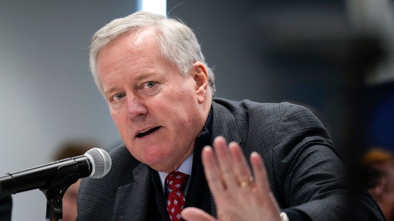 Former Trump White House chief of staff Mark Meadows speaks at FreedowmWorks headquarters on November 14, 2022, in Washington, DC.