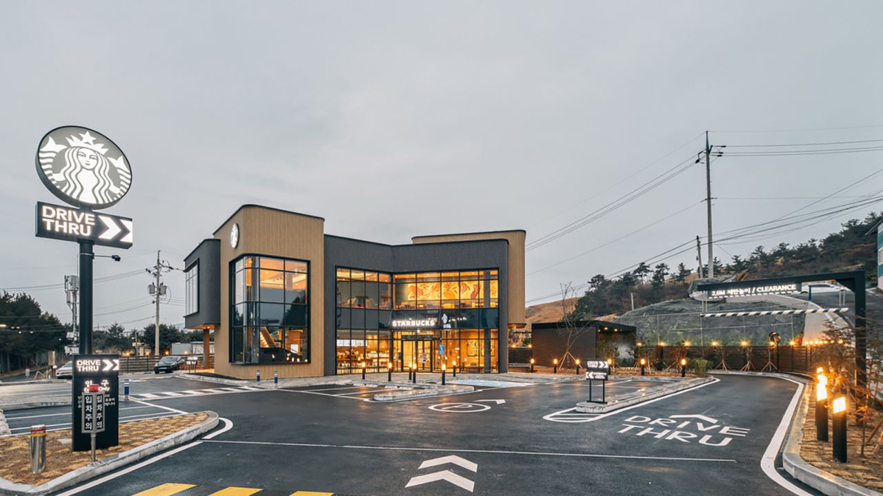 A Starbucks drive-thru in South Korea. The store is part of a major expansion the coffee chain is planning throughout Asia this year.