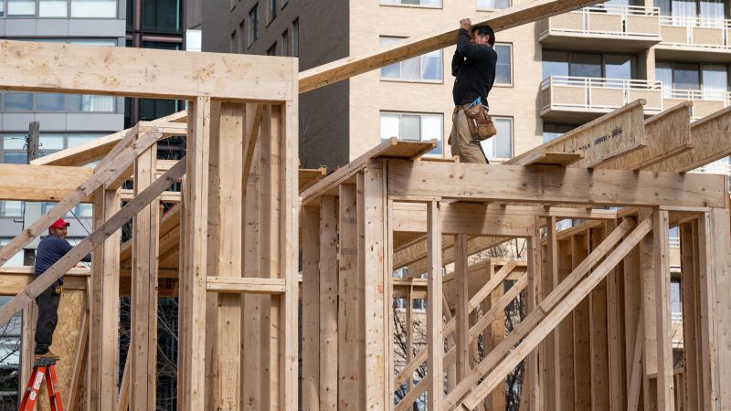 NextImg:US new home construction fell in January for the fifth straight month | CNN Business