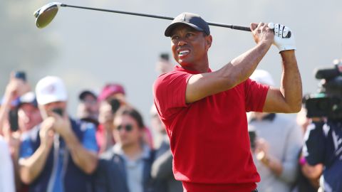 Woods in action at the 2020 Genesis Invitational.