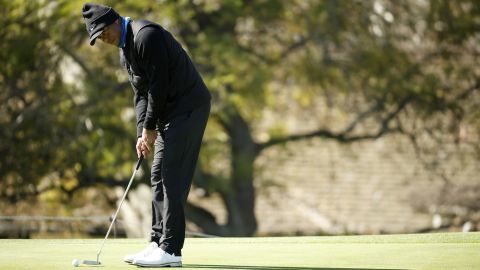 Woods putts at the Pro-Am event ahead of the tournament.