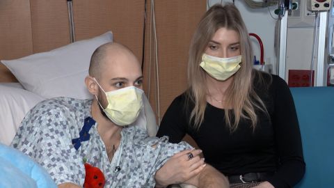 Vladyslav Orlov is joined at the hospital by his girlfriend, Ashley Matkowsky.