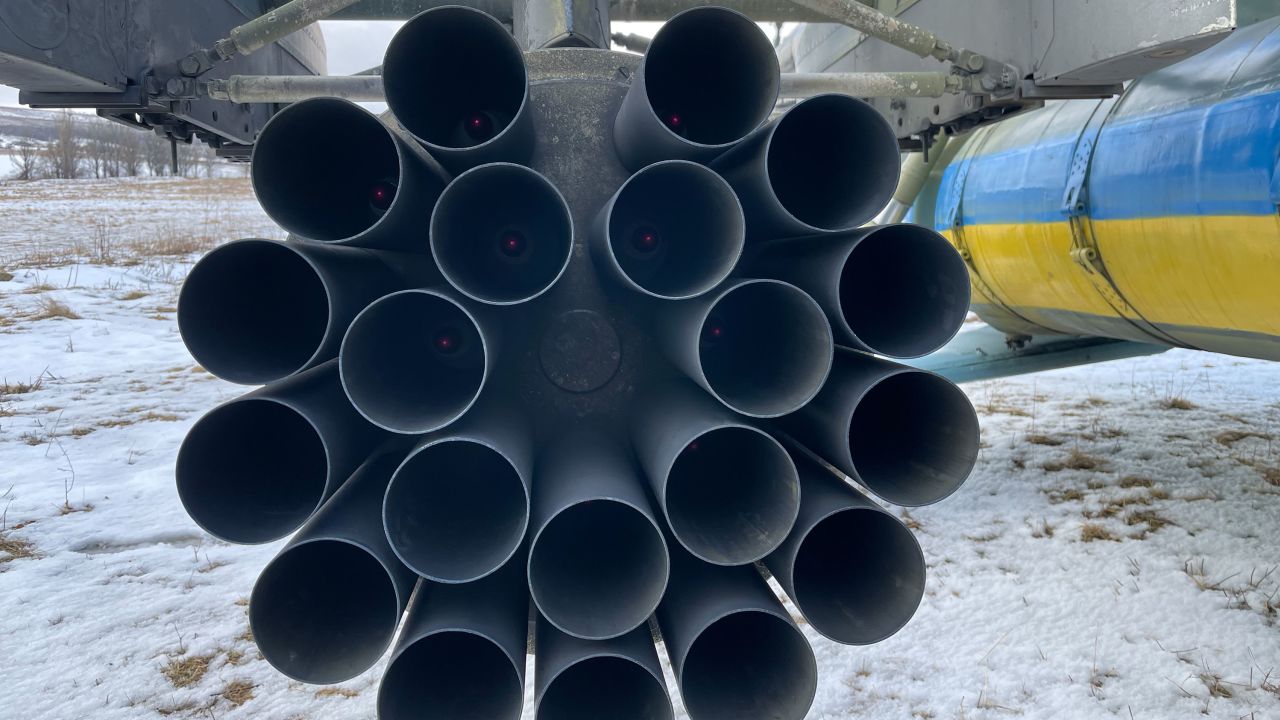 Loaded missiles inside the rocket pod are ready for these Ukrainain army pilots' mission.