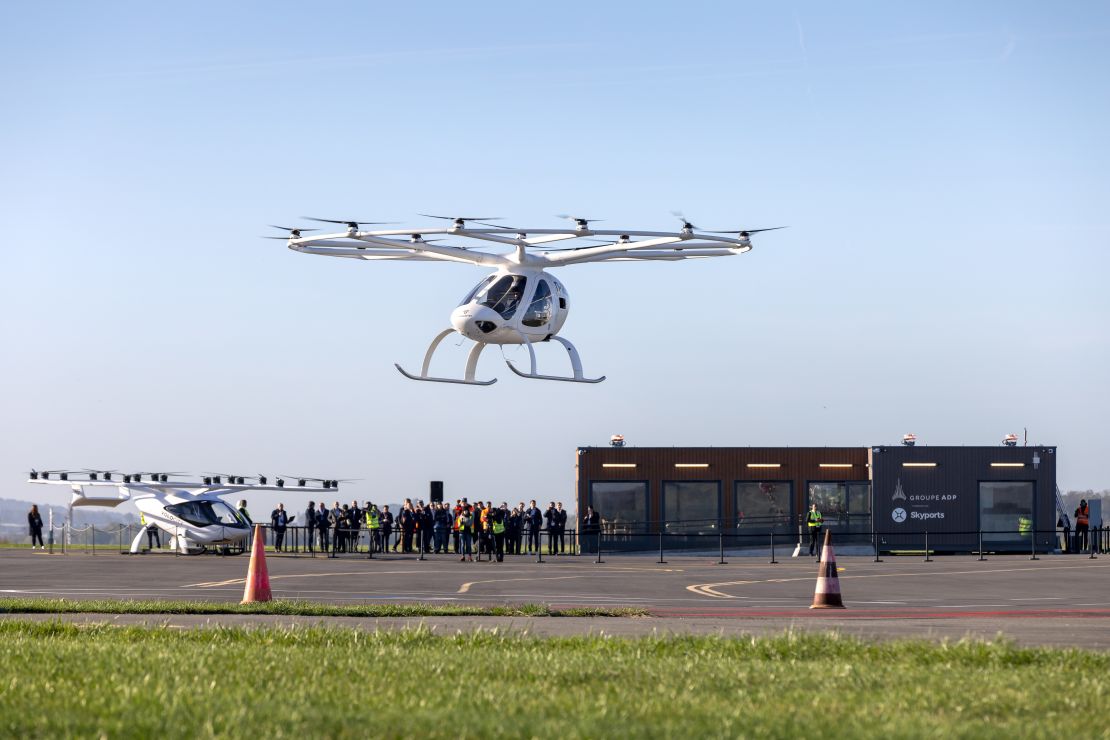 In November 2022, Volocopter successfully flew a manned mission of its eVOTL all-electric air taxi under normal air traffic conditions in Paris (pictured). 