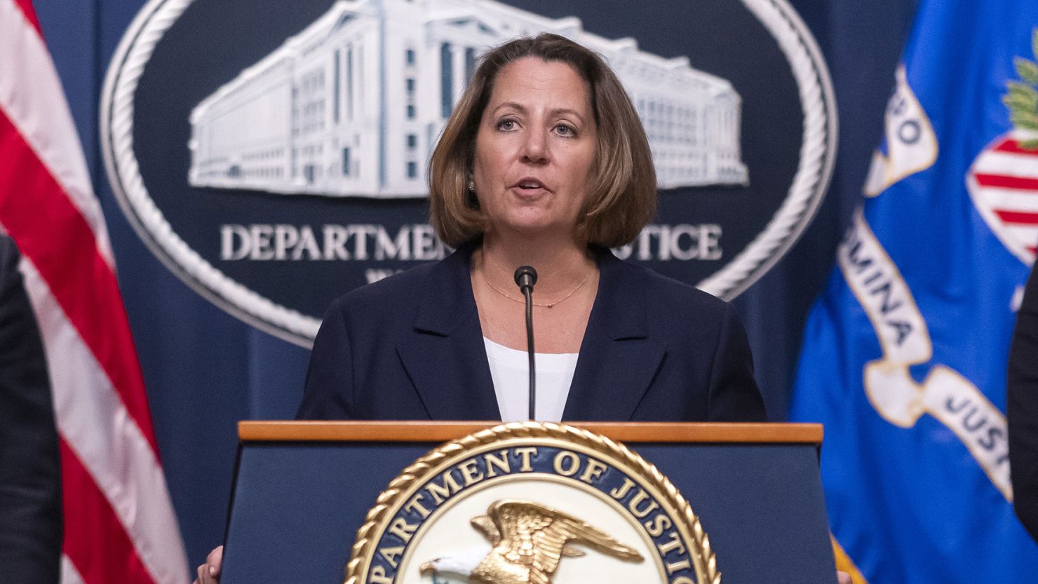 Deputy Attorney General Lisa Monaco announces international enforcement action against cryptocurrency exchange Bitzlato and the arrest of the company's founder, Russian national Anatoly Legkodymov, during a news conference at the Justice Department, Wednesday, Jan. 18, 2023, in Washington. (AP Photo/Nathan Howard)