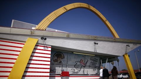 A historic 1950's McDonald's restaurant in Downey, California, shown in 2015. It's the oldest McDonald's still in existence.