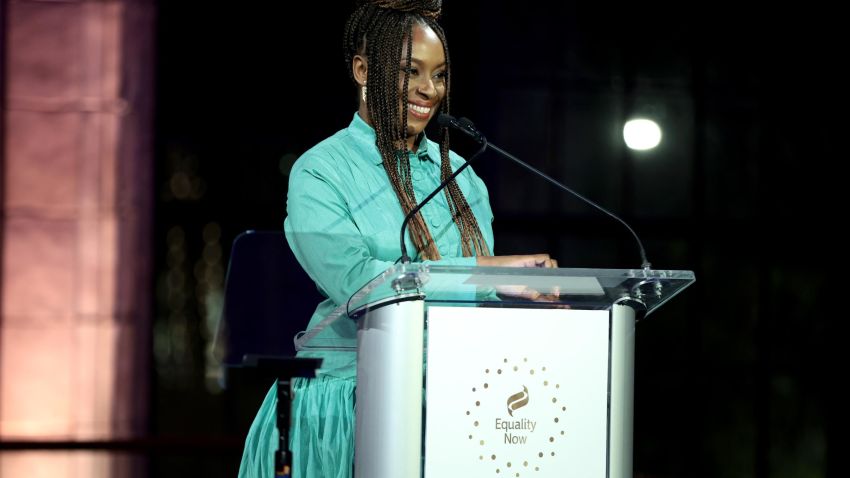 NEW YORK, NEW YORK - NOVEMBER 15: Chimamanda Ngozi
Adichie speaks onstage at the Equality Now 30th Anniversary Gala at Guastavino's on November 15, 2022 in New York City. (Photo by Dimitrios Kambouris/Getty Images)