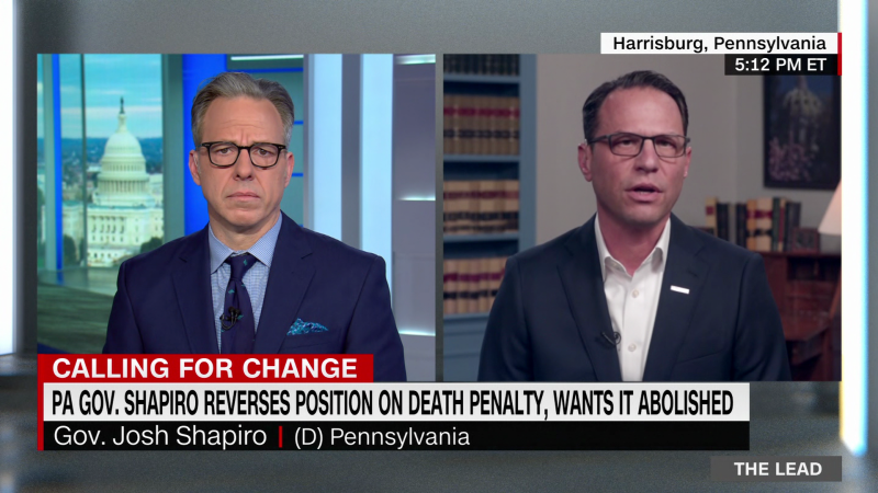 Pennsylvania Gov. Josh Shapiro says of asking legislators to abolish the death penalty and announces Pennsylvania will do independent water testing in the wake of the toxic train derailment near its border | CNN