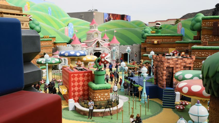 UNIVERSAL CITY, CALIFORNIA - FEBRUARY 16: A general view of the "SUPER NINTENDO WORLD" welcome celebration at Universal Studios Hollywood on February 16, 2023 in Universal City, California. (Photo by Rodin Eckenroth/Getty Images)