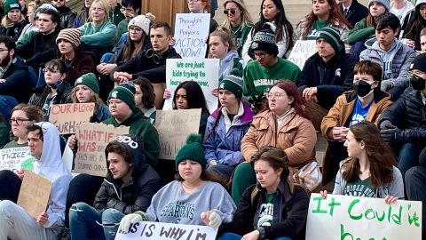 MSU students were among those protesting for gun reform at the state Capitol on Thursday.