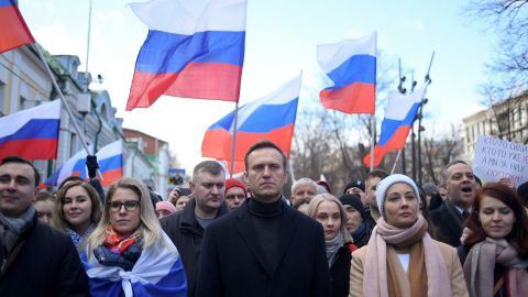 Alexey Navalny, pictured at a rally on February 29, 2020.
