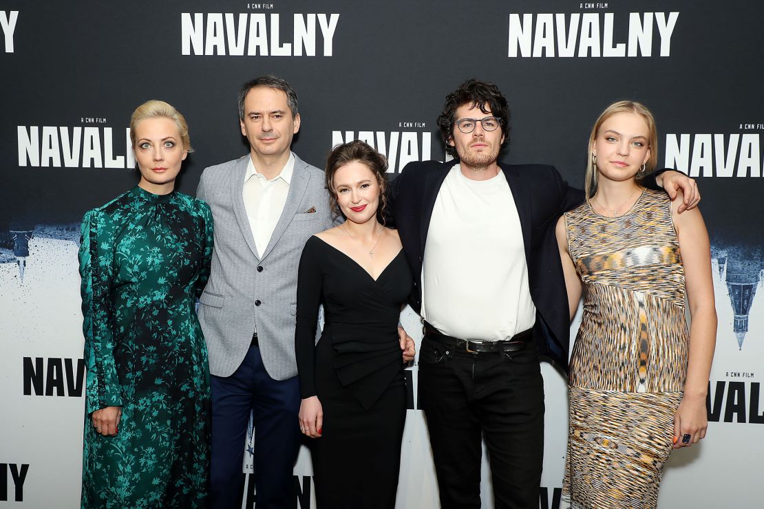 Grozev (second left) pictured at the New York premiere of "Navalny" on April 6, 2022, said his BAFTAs ban shows "the growing dangers to independent journalists around the world."